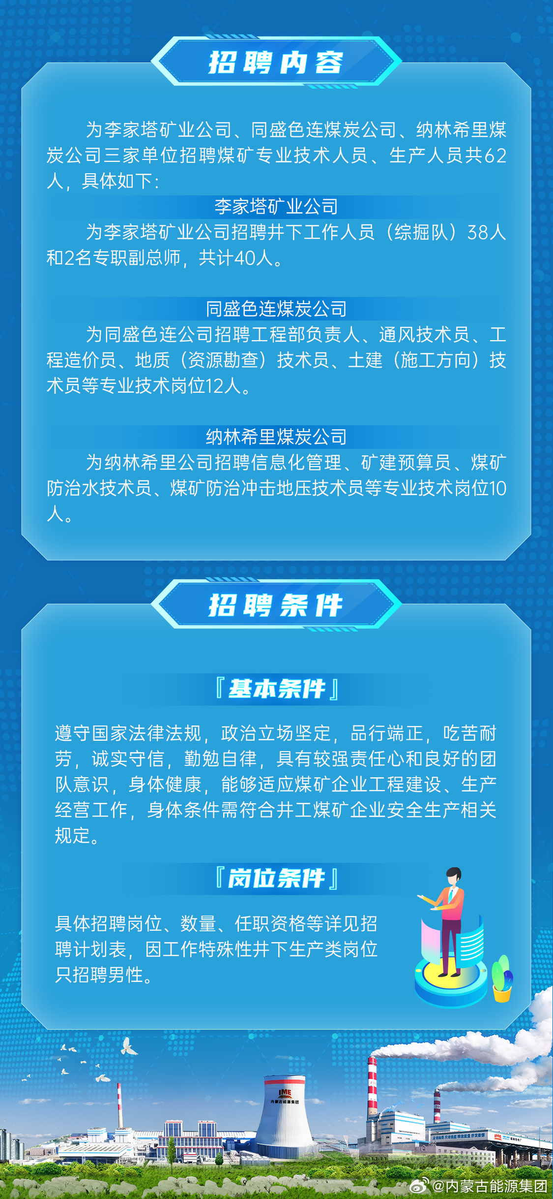 内蒙古矿业兴安能源最新招聘启事